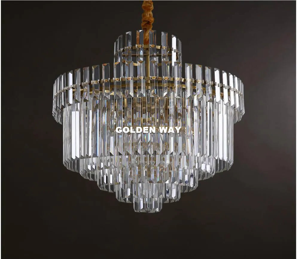 [Bronzo] Bronze Crystal Chandelier Golden Pendant