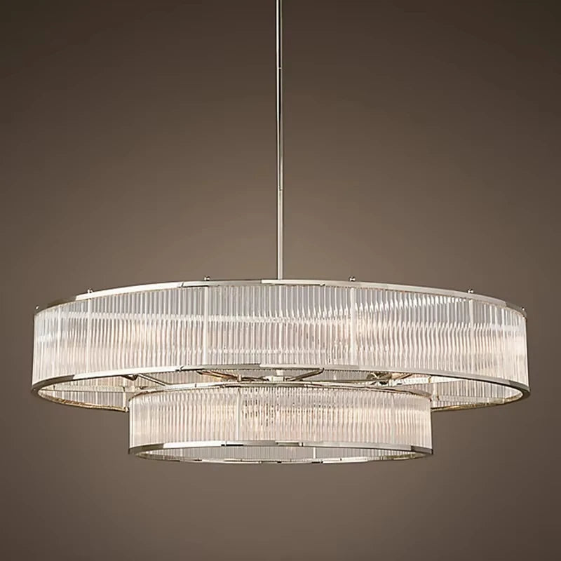 [Radiance] Copper Crystal Chandelier Golden Round
