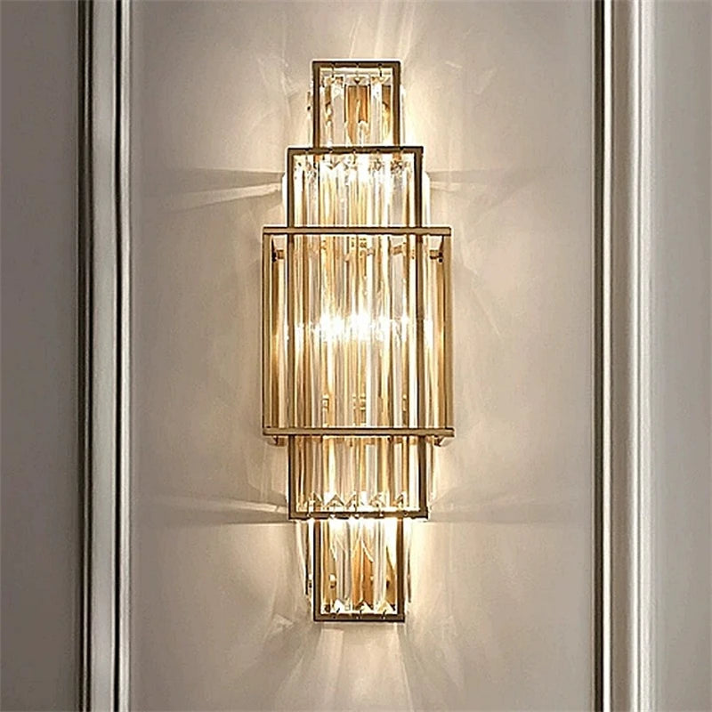 [Geometria] Geometric Crystal Wall Lamp Luxury Glass