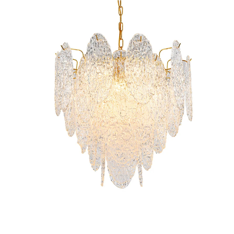 [Luminaria] Art Deco Pendant Gold Metal Glass