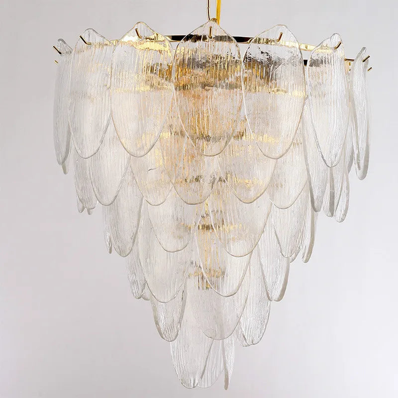 [Luminaria] Art Deco Pendant Gold Metal Glass