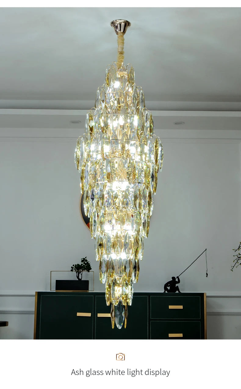 [Grandioso] European Duplex Crystal Chandelier Villa Luxury
