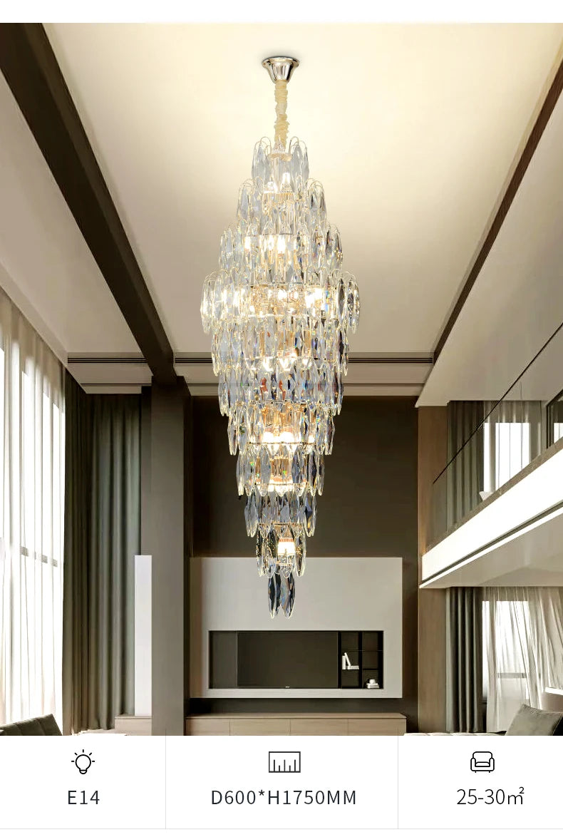 [Grandioso] European Duplex Crystal Chandelier Villa Luxury