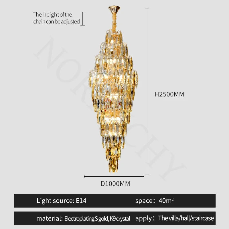 [Grandioso] European Duplex Crystal Chandelier Villa Luxury