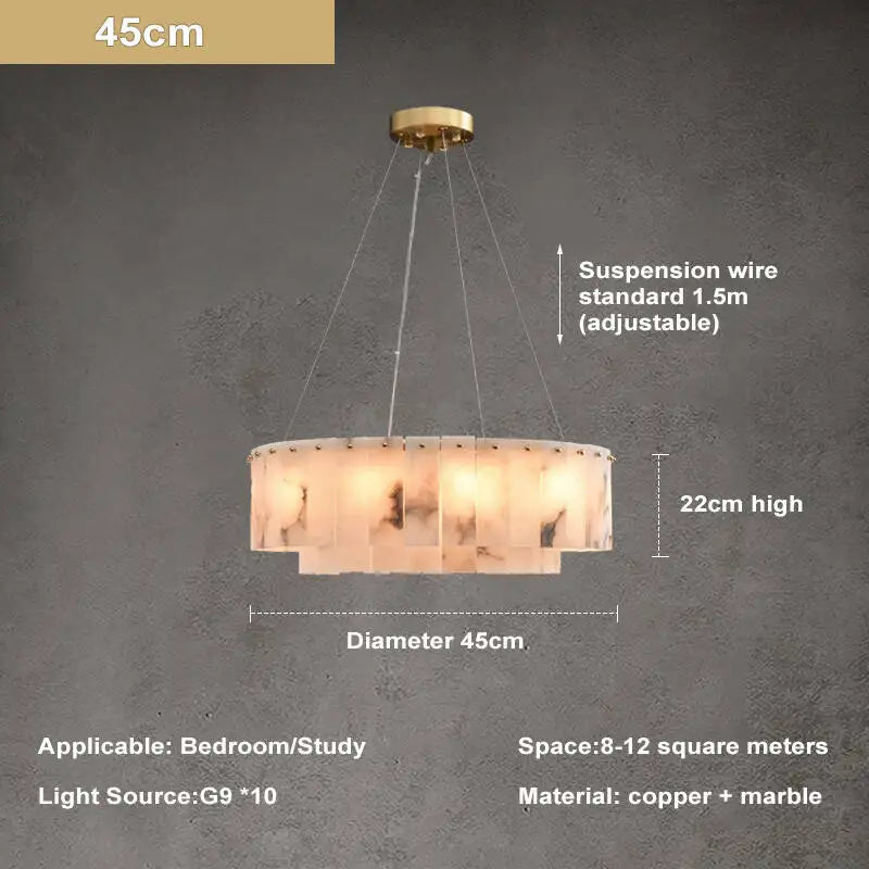 [Carrara] Marble Pendant Light Brass Gold