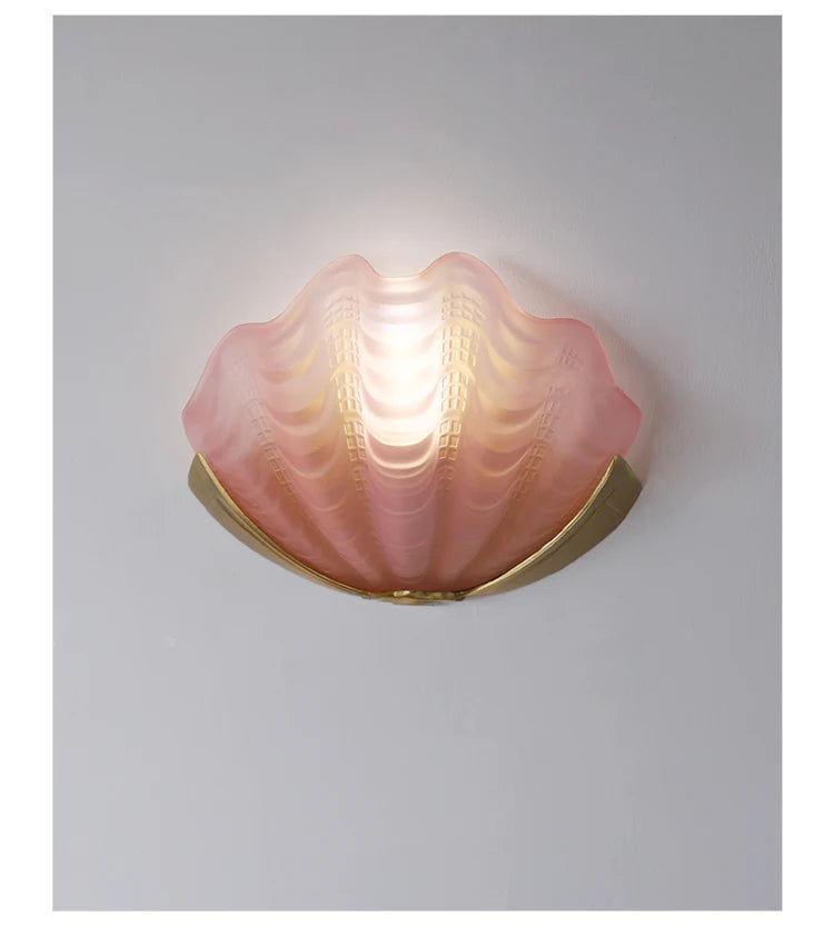 [Conchiglia] Brass Shell Wall Lamp French Glass