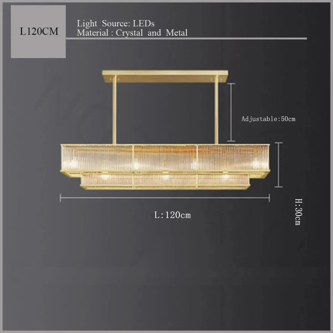 [Radiance] Copper Crystal Chandelier Golden Round
