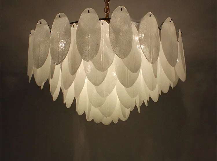 [Foglia] Glass Pendant Chandelier White