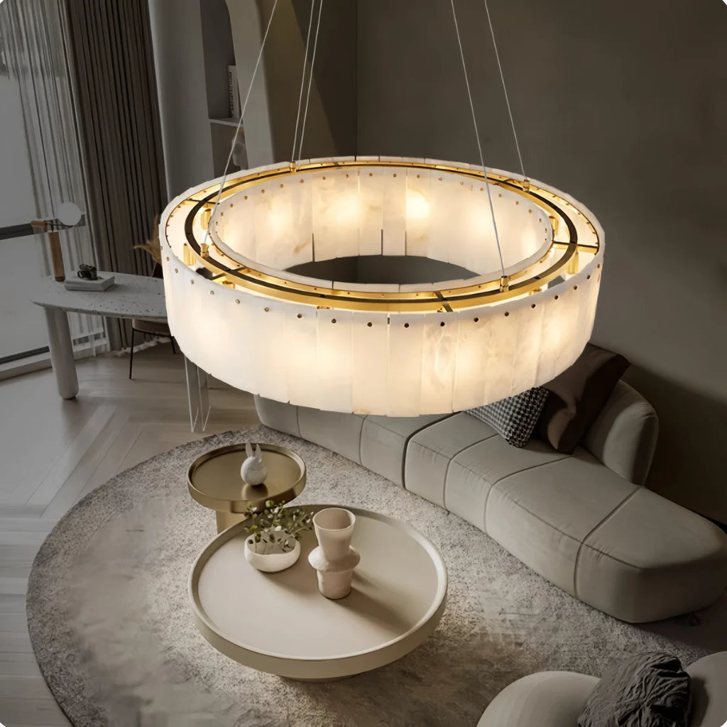 [Carrara] Marble Pendant Light Brass Gold