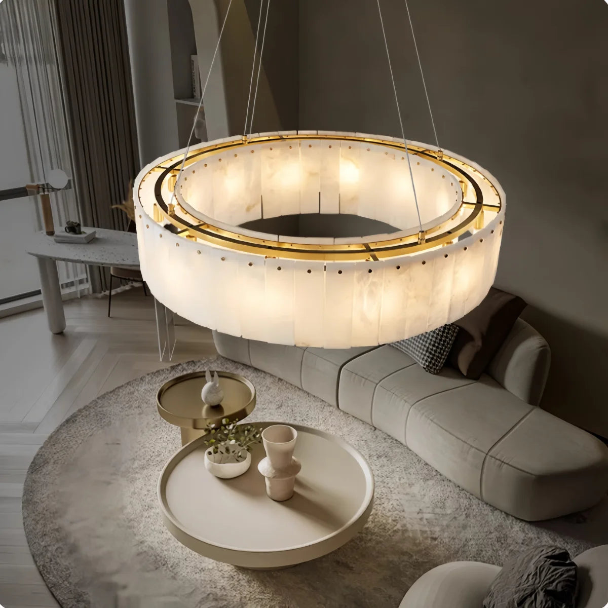 [Carrara] Marble Pendant Light Brass Gold