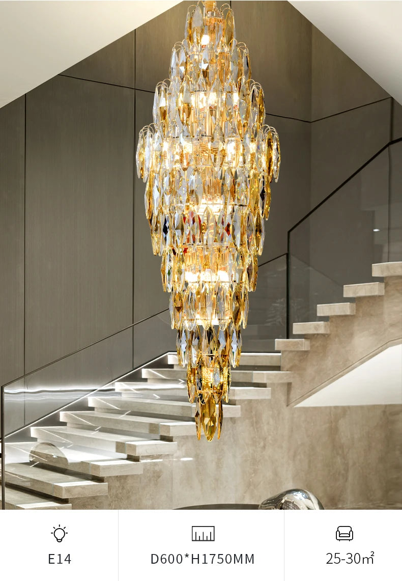 [Grandioso] European Duplex Crystal Chandelier Villa Luxury