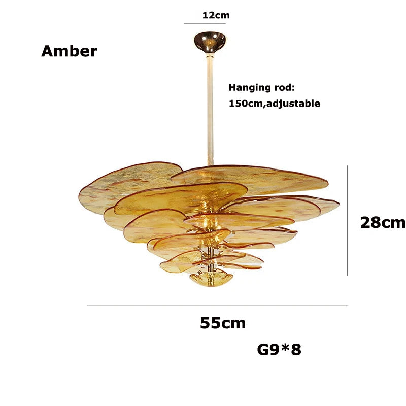 [Deco] Art Deco Chandelier Glass Stainless Steel