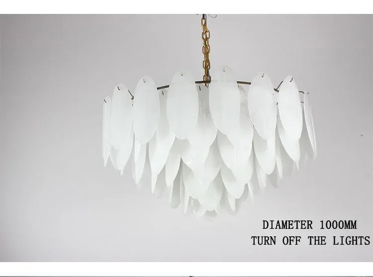 [Foglia] Glass Pendant Chandelier White