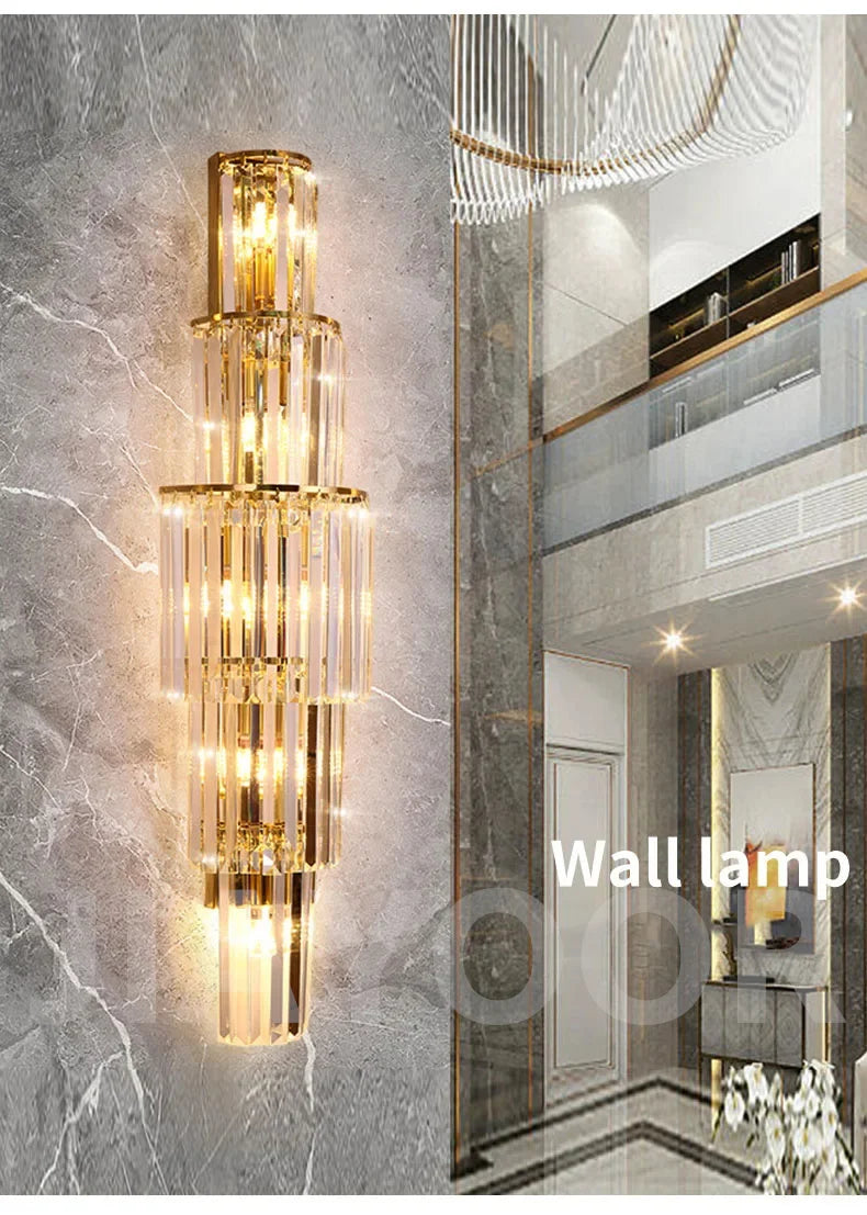 [Grandeur] Luxury Crystal Wall Lamp Villa Corridor
