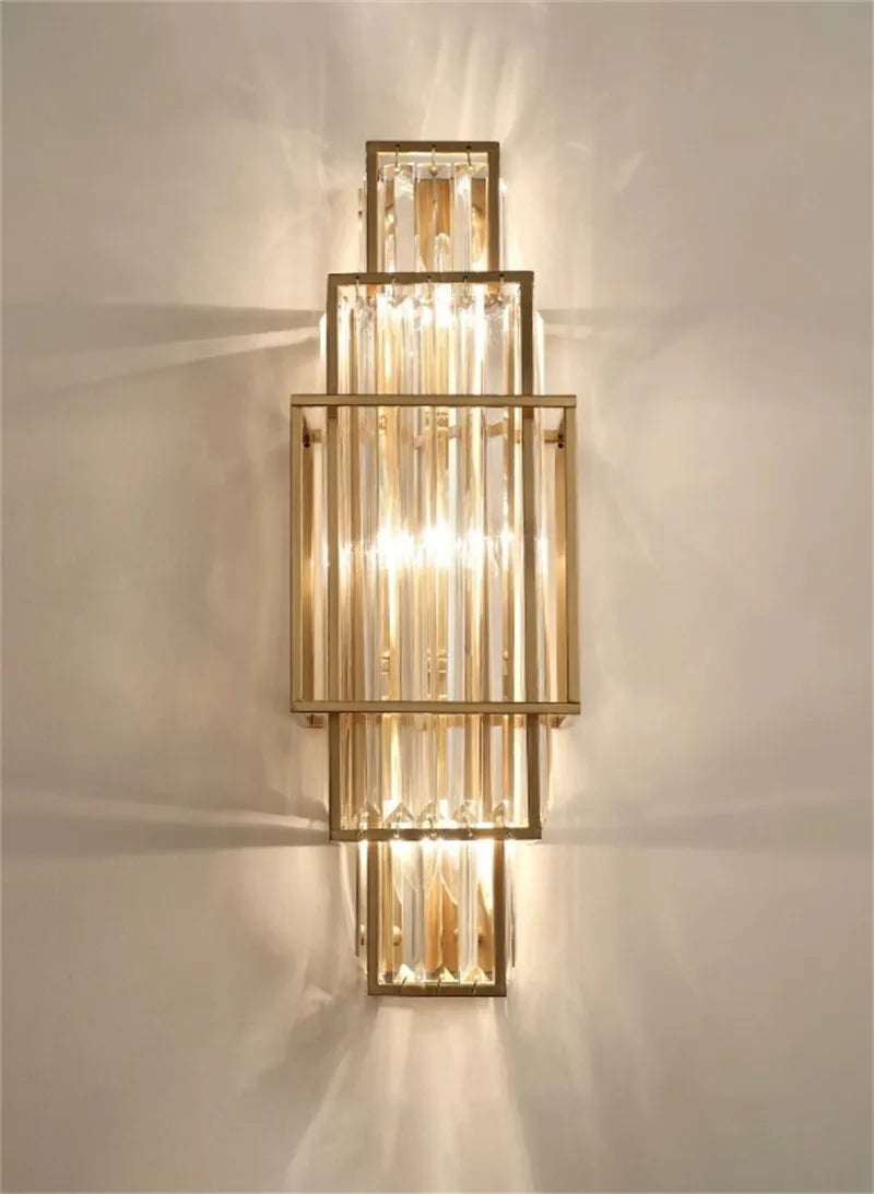 [Geometria] Geometric Crystal Wall Lamp Luxury Glass