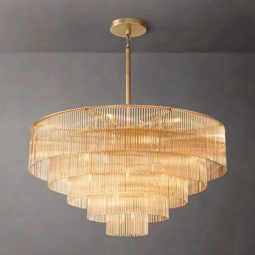 [Nordica] Nordic Luxury Glass Chandelier Gold Bar