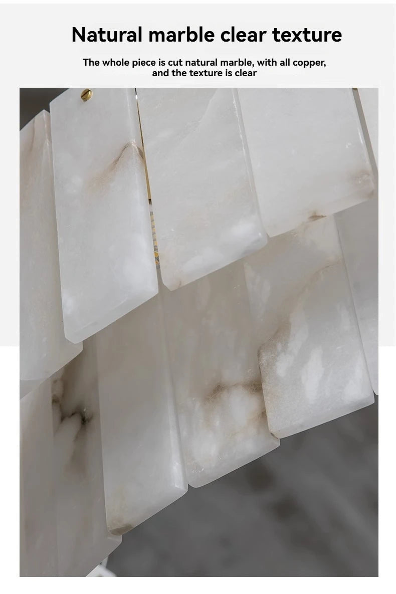 [Carrara] Marble Pendant Light Brass Gold