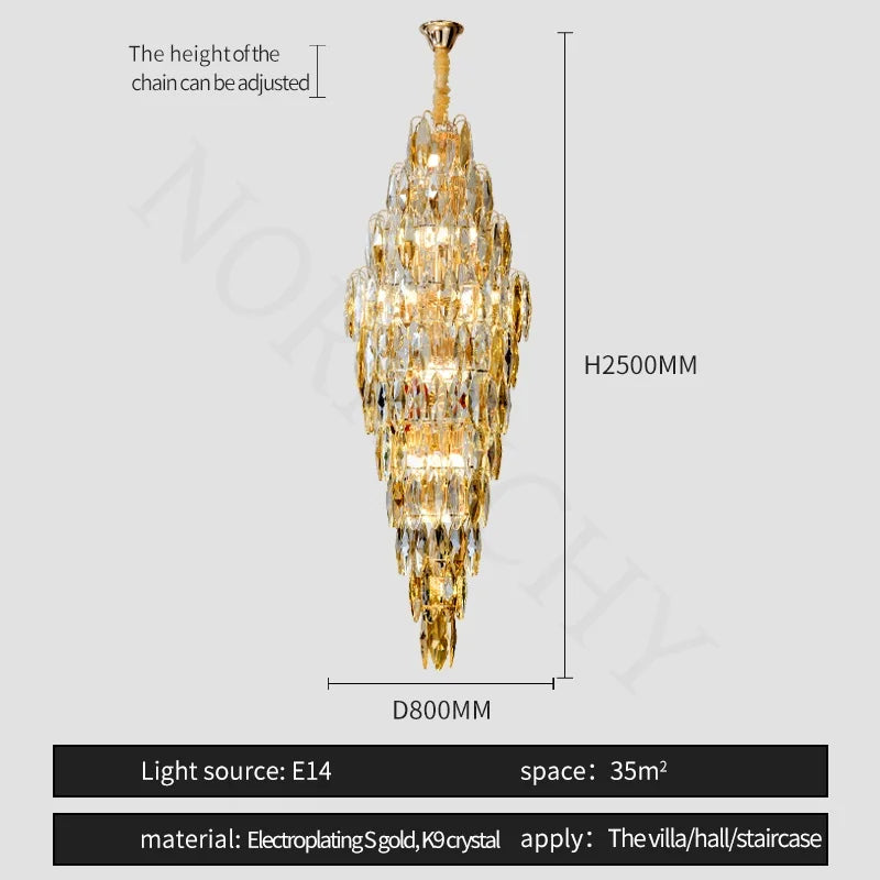 [Grandioso] European Duplex Crystal Chandelier Villa Luxury