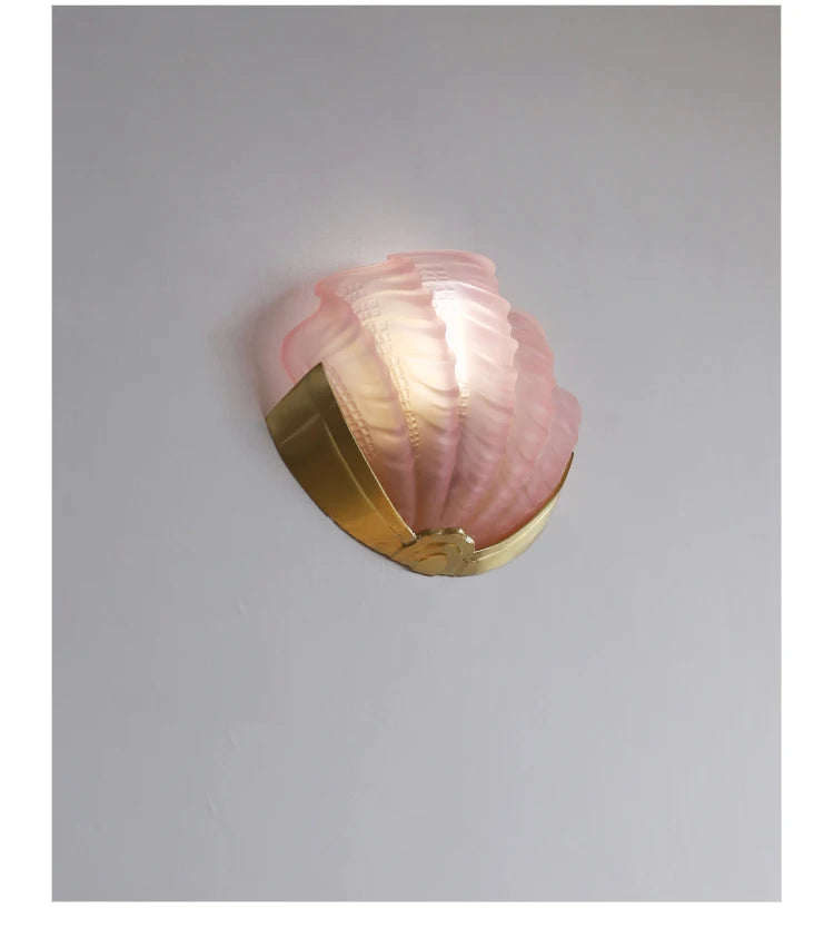 [Conchiglia] Brass Shell Wall Lamp French Glass