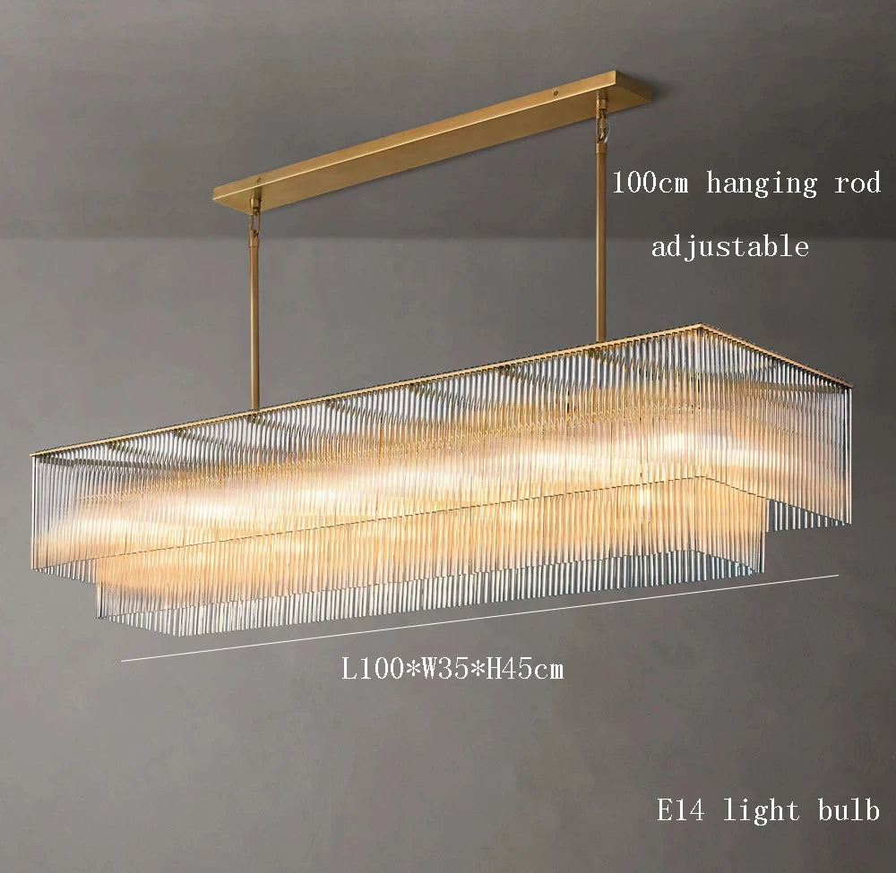 [Nordica] Nordic Luxury Glass Chandelier Gold Bar