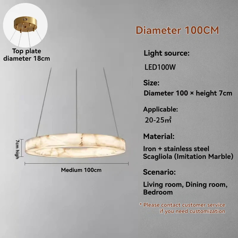 [Pietra] Marble Pendant Light Faux Stone Round