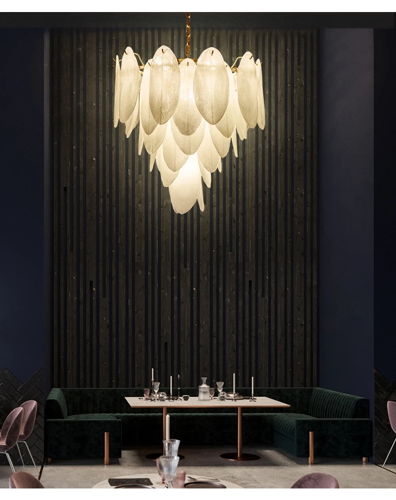 [Luminaria] Art Deco Pendant Gold Metal Glass