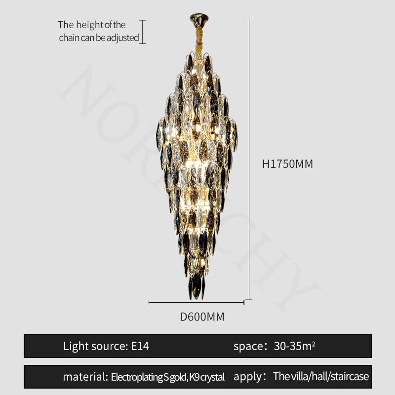 [Grandioso] European Duplex Crystal Chandelier Villa Luxury
