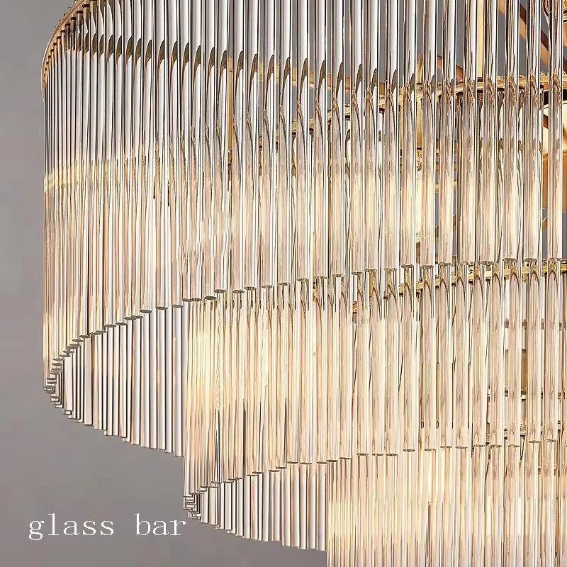 [Nordica] Nordic Luxury Glass Chandelier Gold Bar