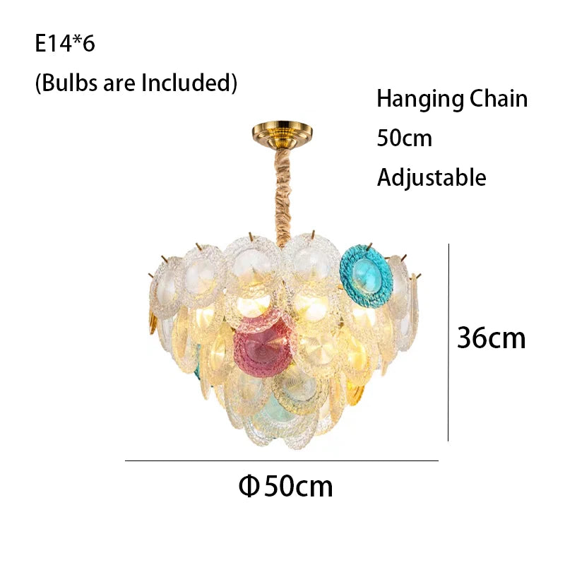 [Fiore] Vintage Flower Glass Chandelier Colorful