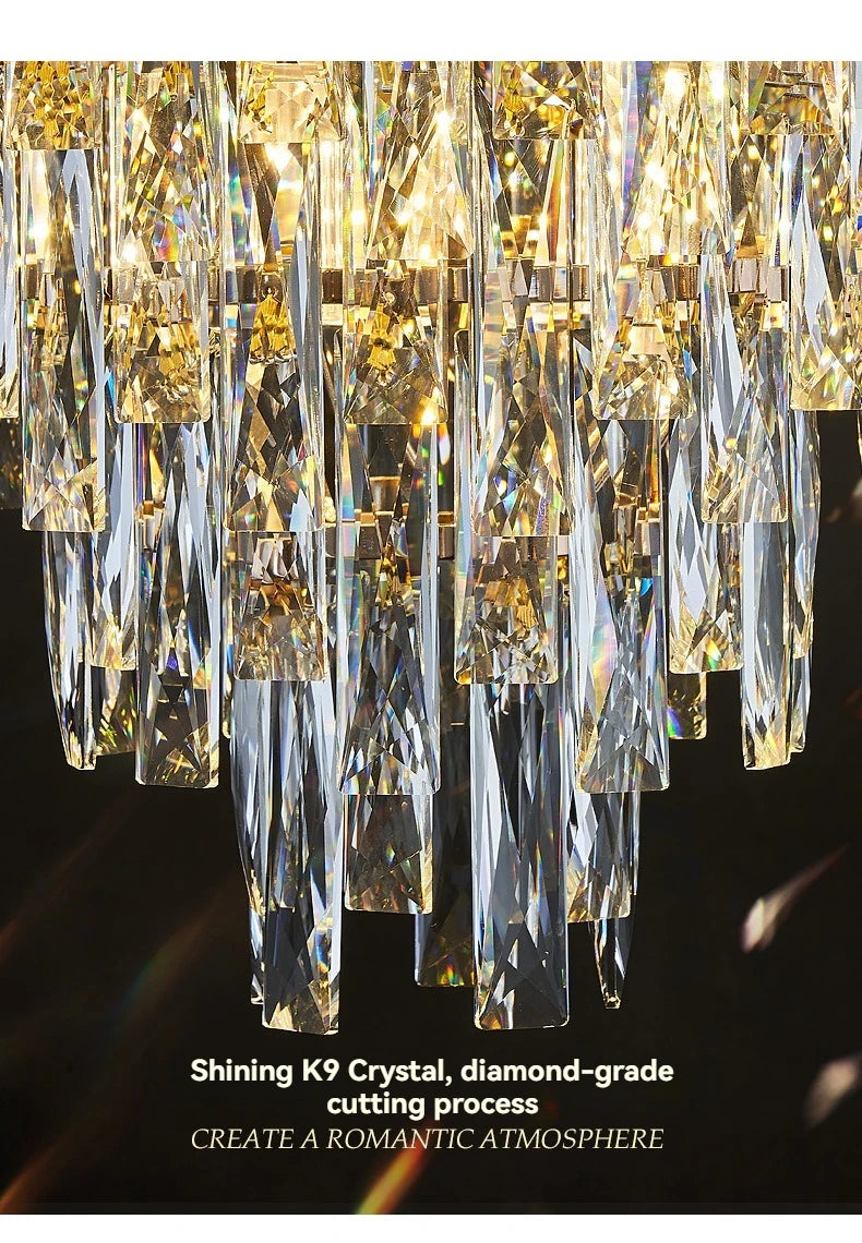 [Opulenza] Gold Crystal Chandelier Luxury