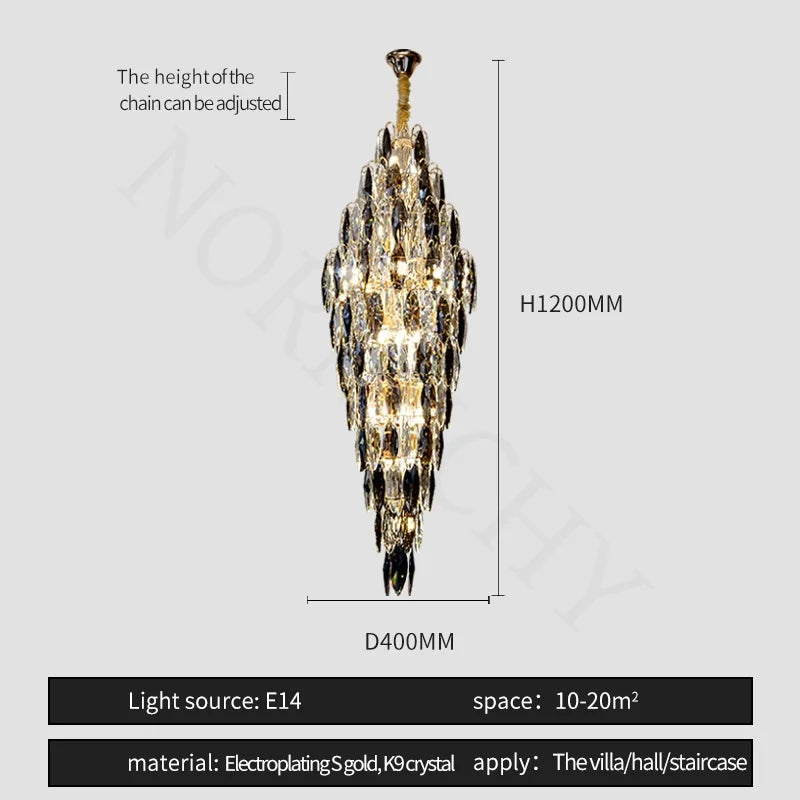 [Grandioso] European Duplex Crystal Chandelier Villa Luxury
