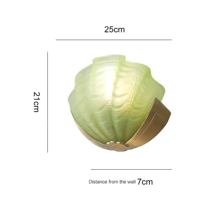[Conchiglia] Brass Shell Wall Lamp French Glass