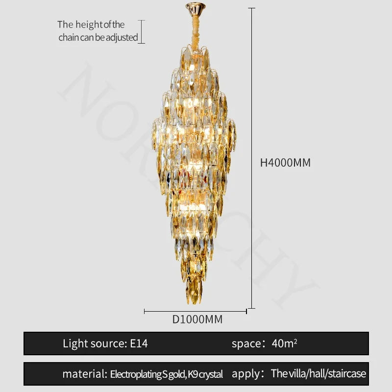 [Grandioso] European Duplex Crystal Chandelier Villa Luxury