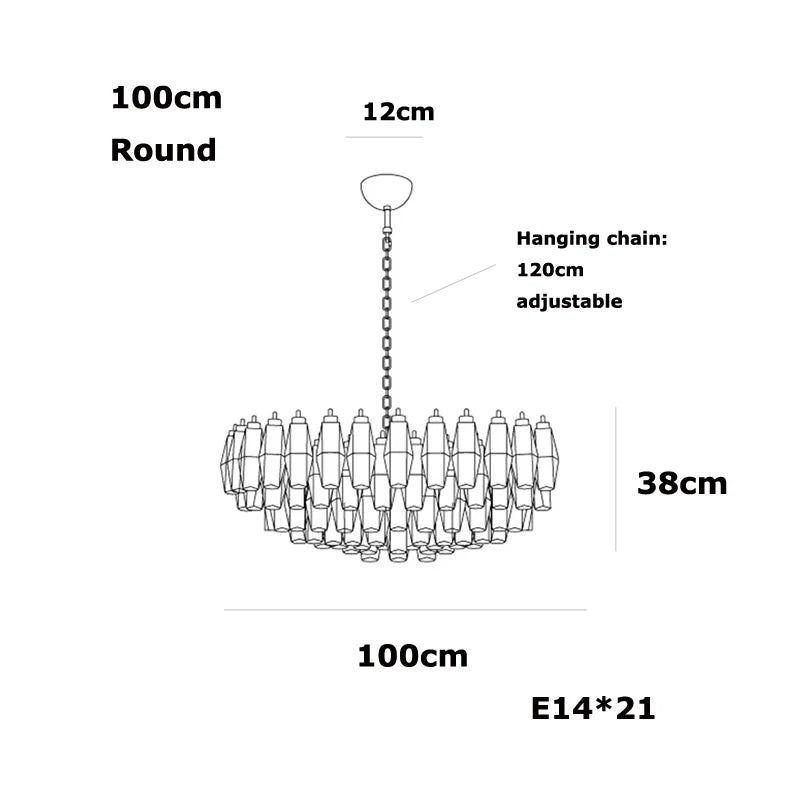 [Ambra] Murano Glass Chandelier Art