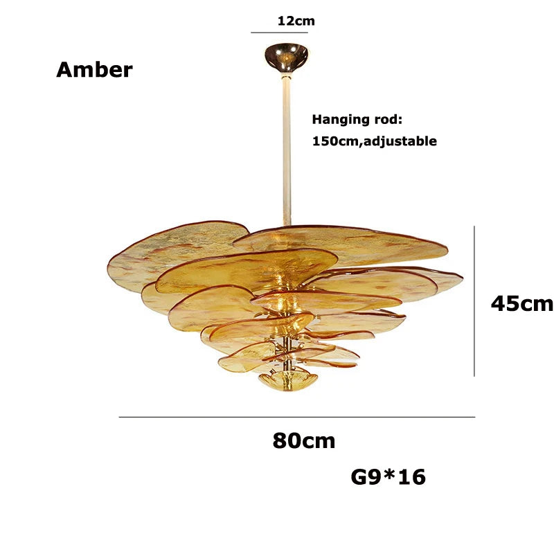 [Deco] Art Deco Chandelier Glass Stainless Steel