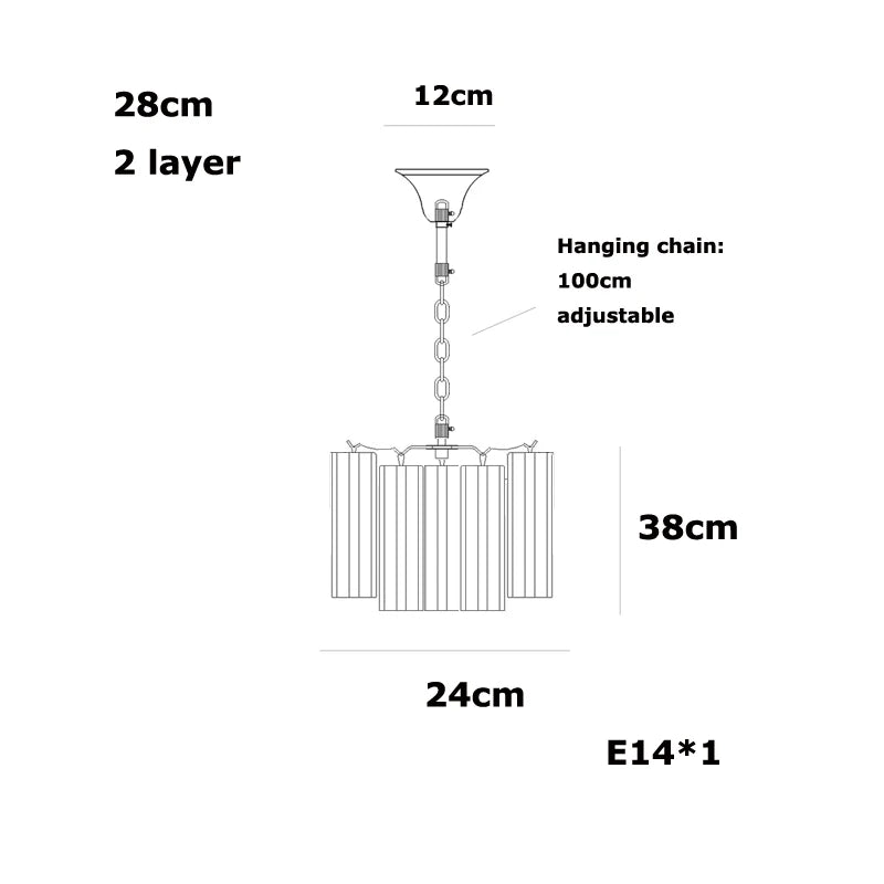 [Bellissima] Pink Glass Art Chandelier French E14