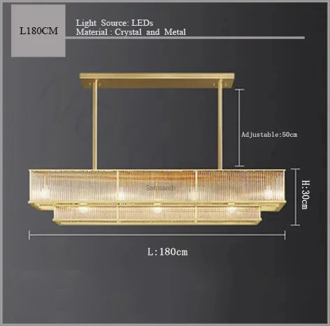 [Radiance] Copper Crystal Chandelier Golden Round