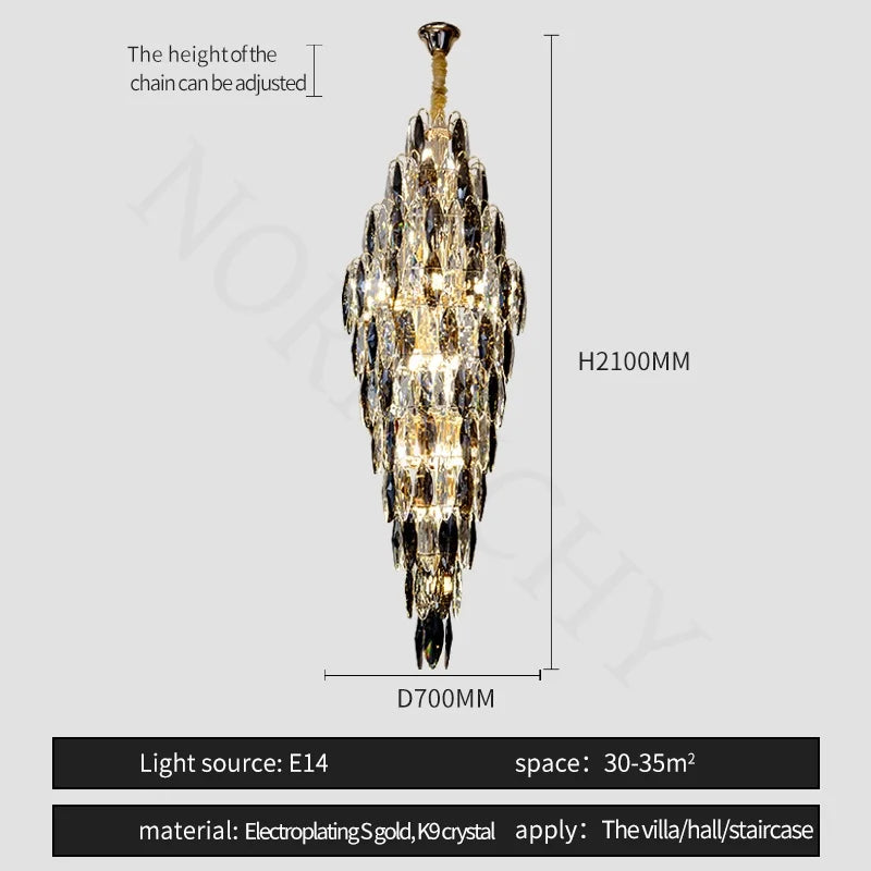 [Grandioso] European Duplex Crystal Chandelier Villa Luxury