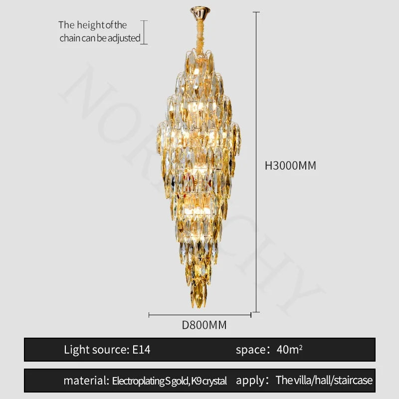 [Grandioso] European Duplex Crystal Chandelier Villa Luxury