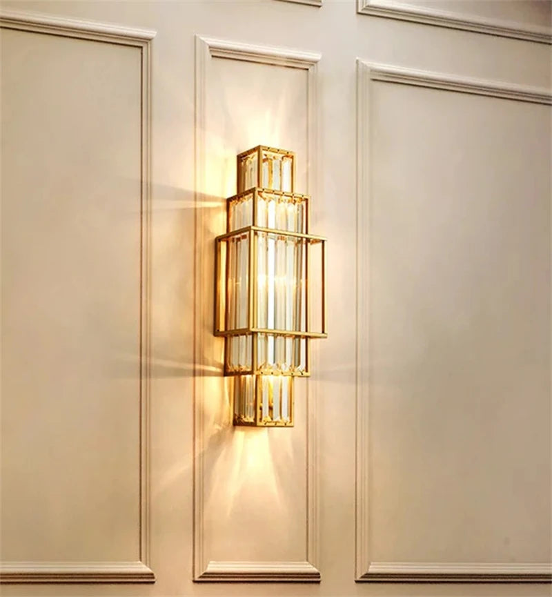 [Geometria] Geometric Crystal Wall Lamp Luxury Glass