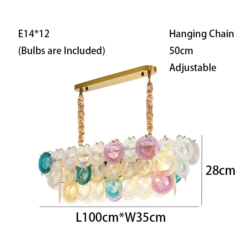 [Fiore] Vintage Flower Glass Chandelier Colorful