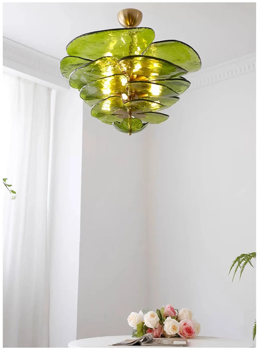 [Deco] Art Deco Chandelier Glass Stainless Steel