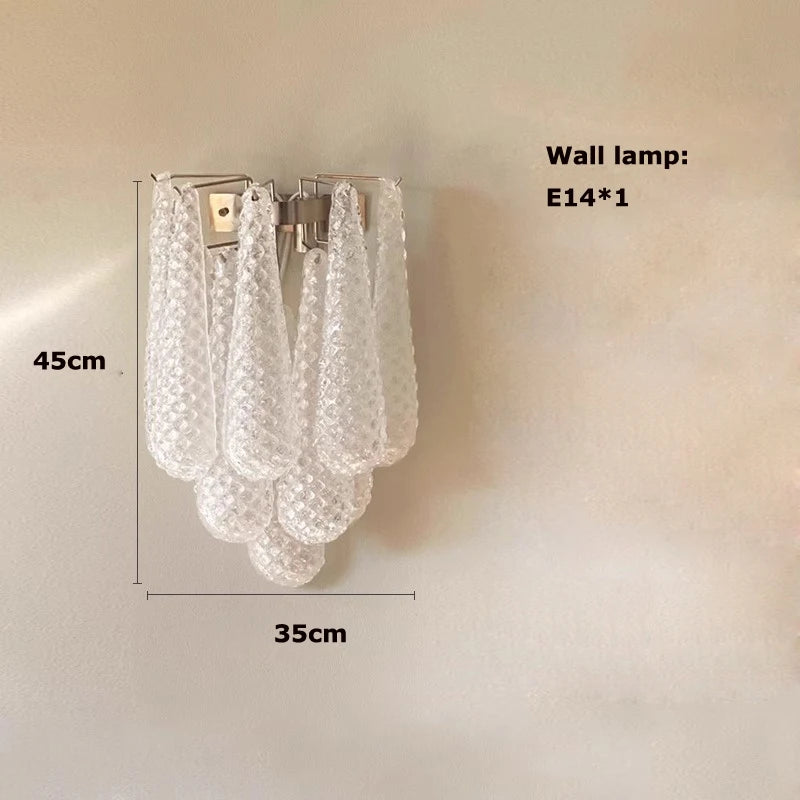 [coloreno] French Glass Chandelier Blue Pink White