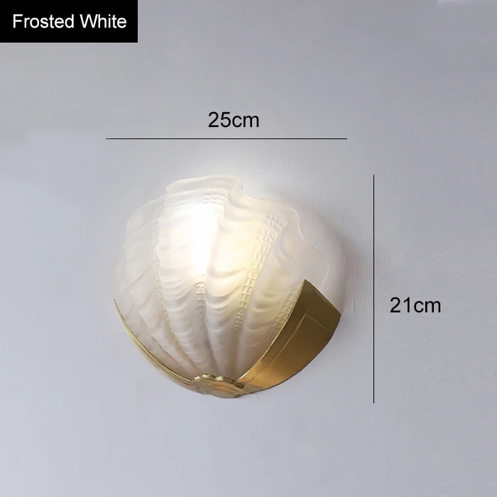 [Conchiglia] Brass Shell Wall Lamp French Glass