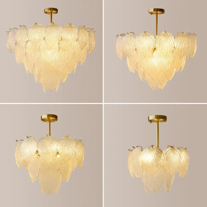 [Pino] Nordic Pine Leaf Chandelier Wrought Iron Creative