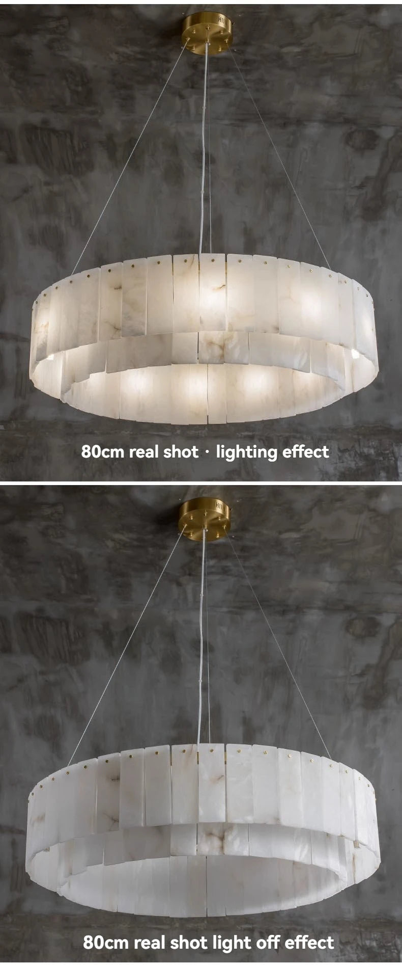 [Carrara] Marble Pendant Light Brass Gold