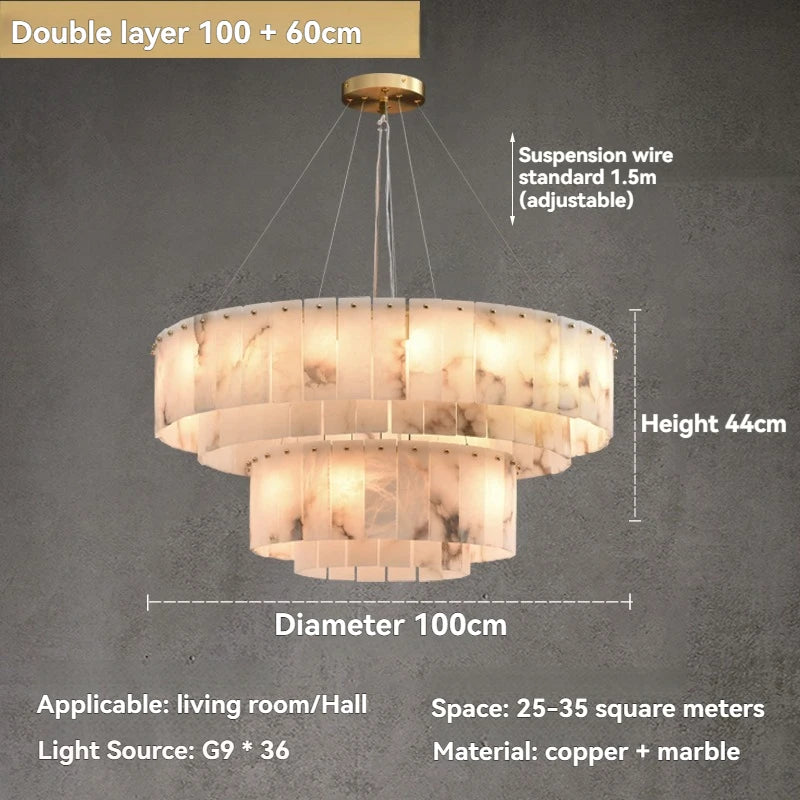 [Carrara] Marble Pendant Light Brass Gold