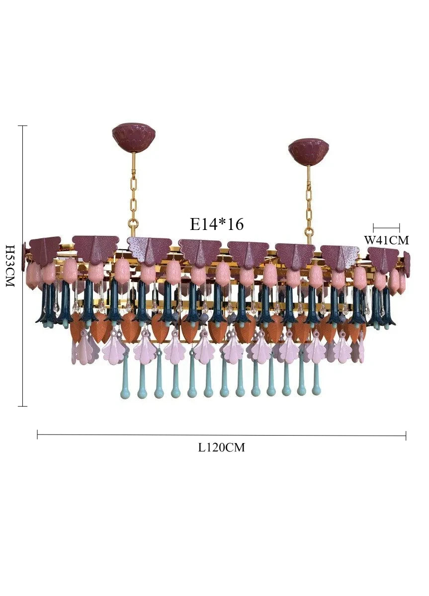 [Ceramica] Vintage Ceramic Chandelier Art Colorful