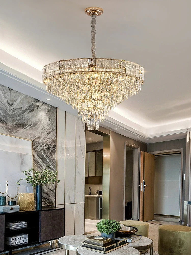 [Opulenza] Gold Crystal Chandelier Luxury