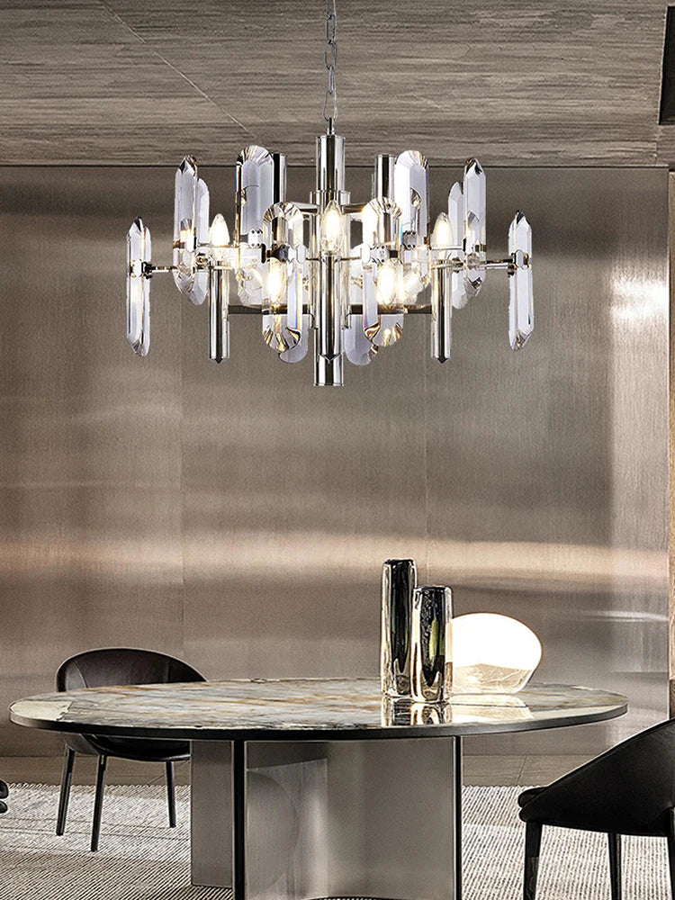 [Plafonnier] Crystal Ceiling Chandelier Brass Modern